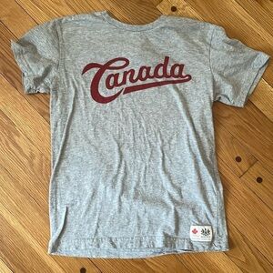 Canada Hudson's Bay Olympics Canada Day Grey Short Sleeve T-Shirt Youth Boys 7 8